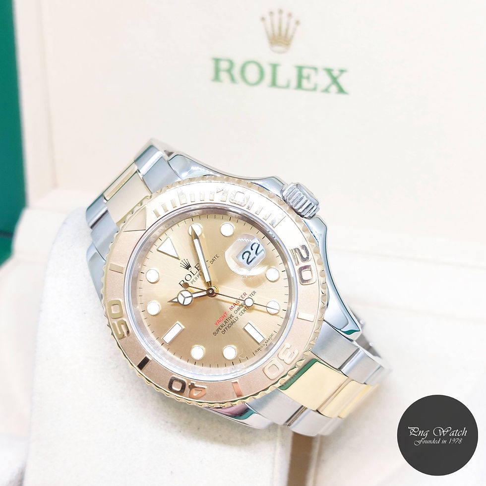 Thumbnail: Rolex 40mm 18K Half Yellow Gold Champagne Indexes Yachtmaster REF: 16623 (2015)