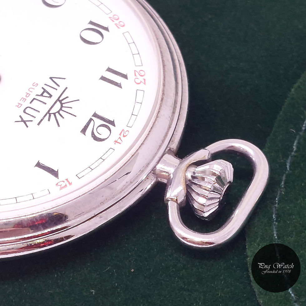 Thumbnail: Vintage Vialux 42mm White Dial Manual Winding Pocket Watch