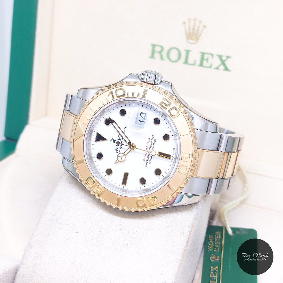 Thumbnail: Rolex 40mm 18K Half Yellow Gold White Dial Yachtmaster REF: 16623 (Z)