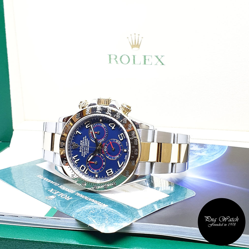 Thumbnail: Rolex Oyster Perpetual 18K Half Gold Blue Arabic Daytona REF: 116523 (AN)