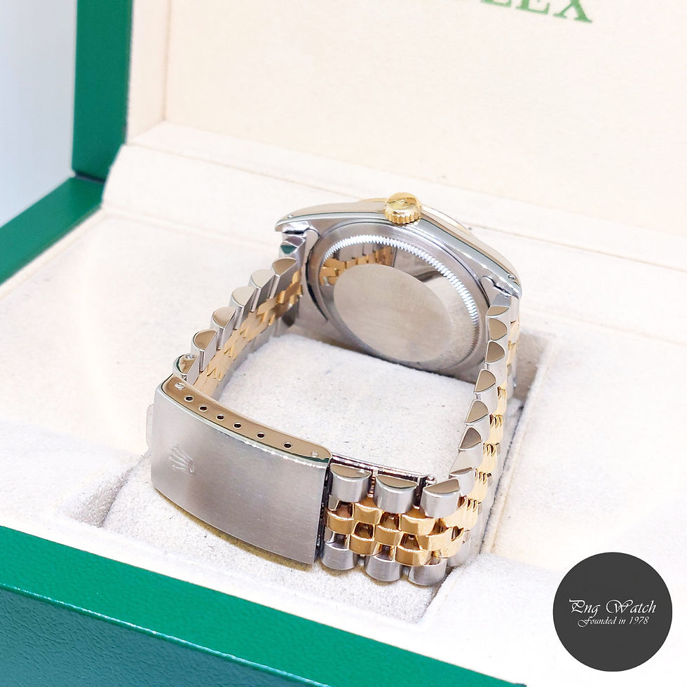 Thumbnail: Rolex 36mm 18K Half Yellow Gold Champagne Tapestry Sticks Datejust REF: 16233