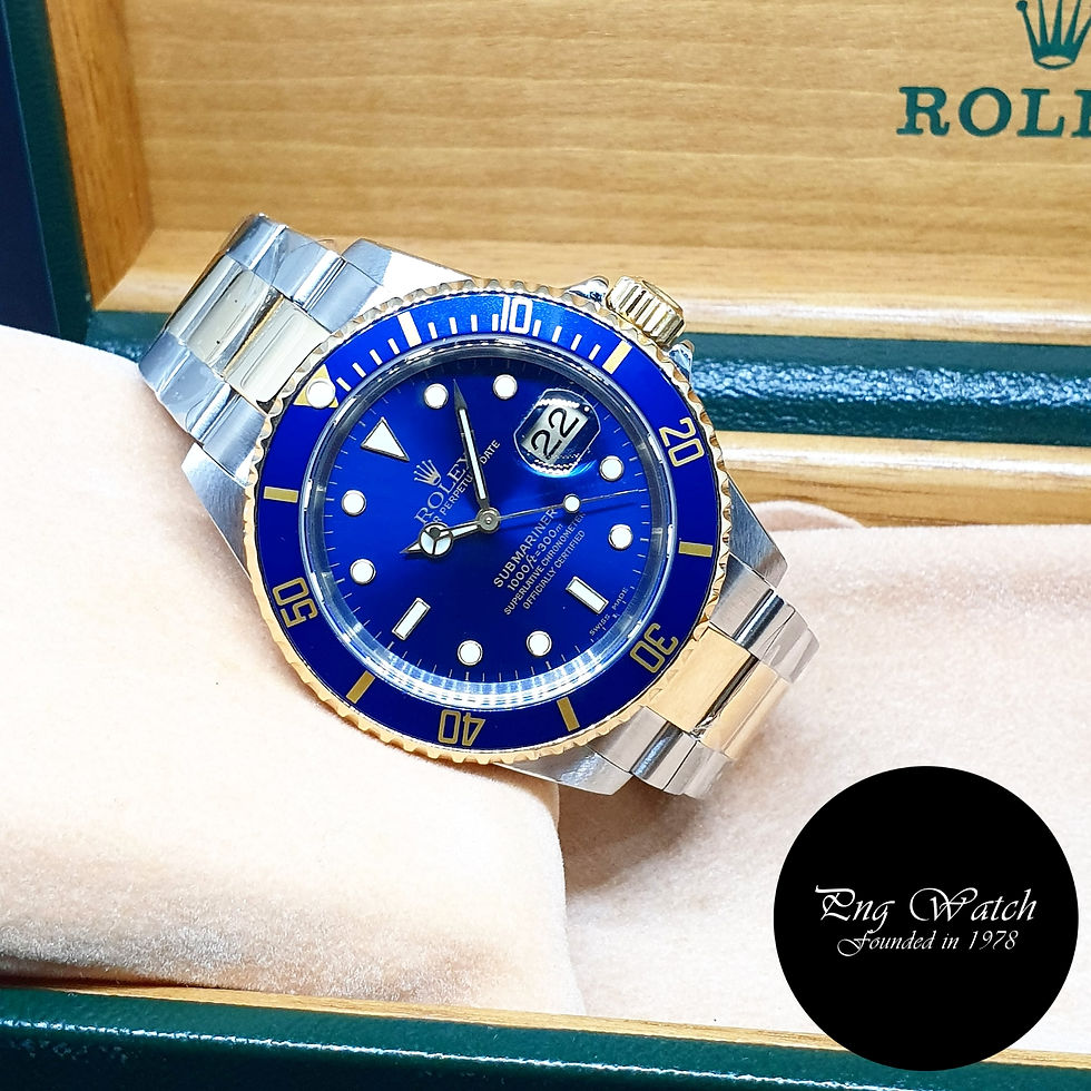 Thumbnail: Rolex Oyster Perpetual 18K Half Gold Blue Submariner REF: 16613 (A Series)
