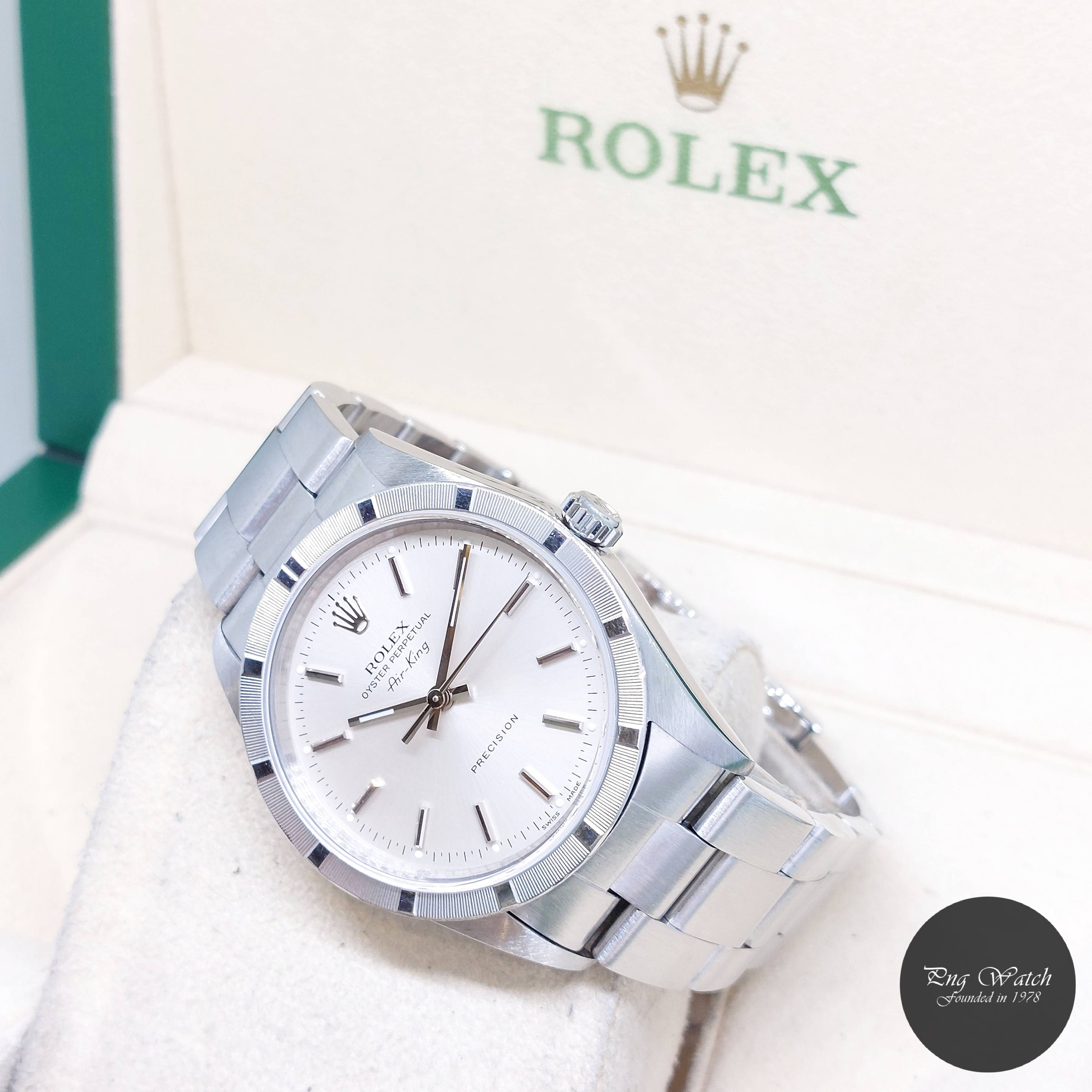 Rolex 34mm Oyster Perpetual Silver Sticks Dial Air-King REF: 14010 (P Series)