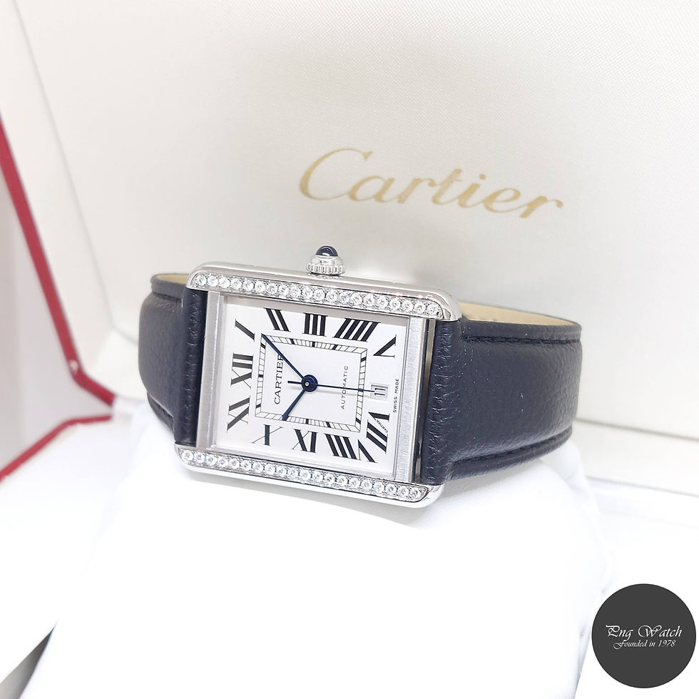 Thumbnail: Cartier 31mm X 41mm Silver Roman Dial Auto Diamonds Tank Solo XL REF: W5200027