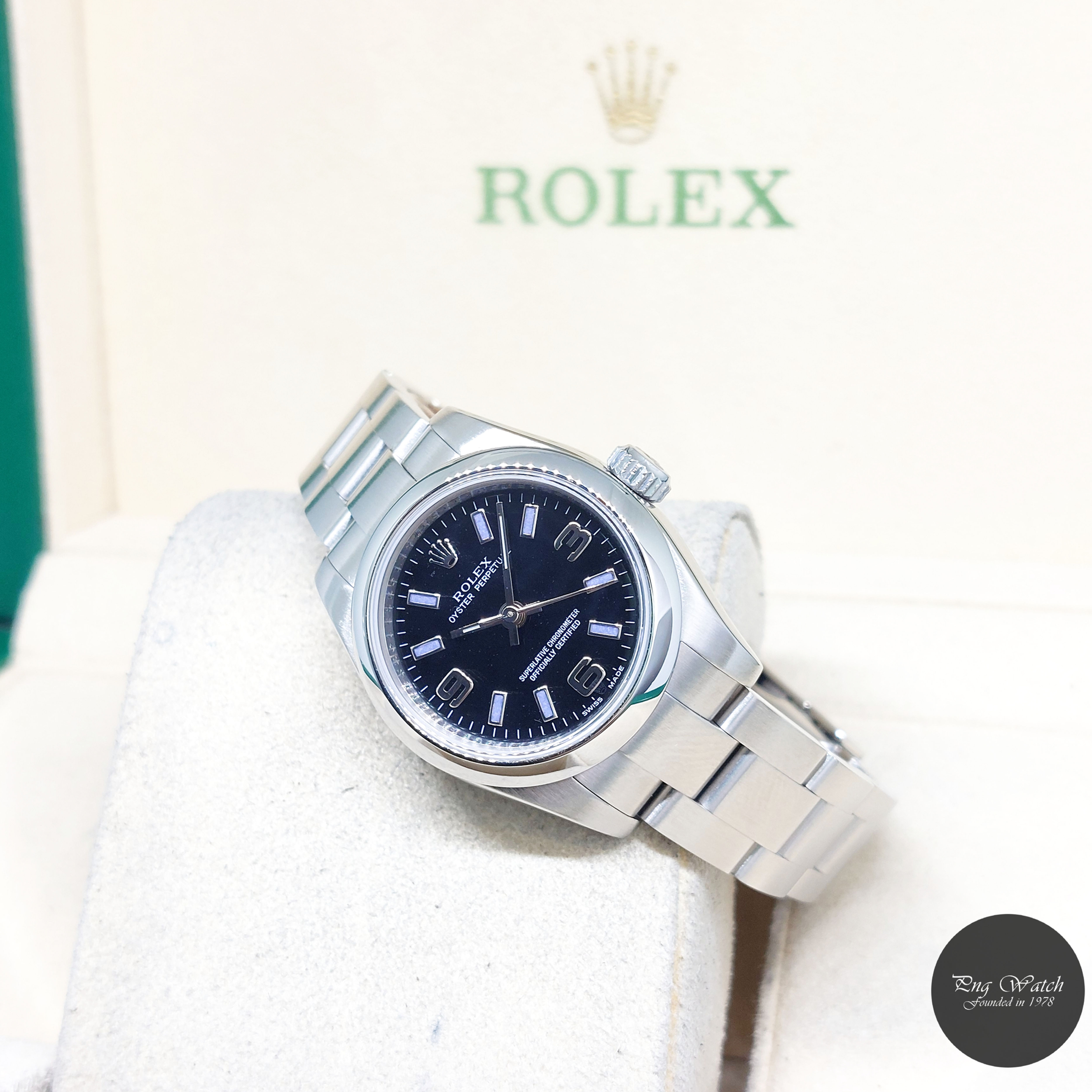 Rolex 26mm Black Dial Oyster Perpetual REF: 176200 (2009)