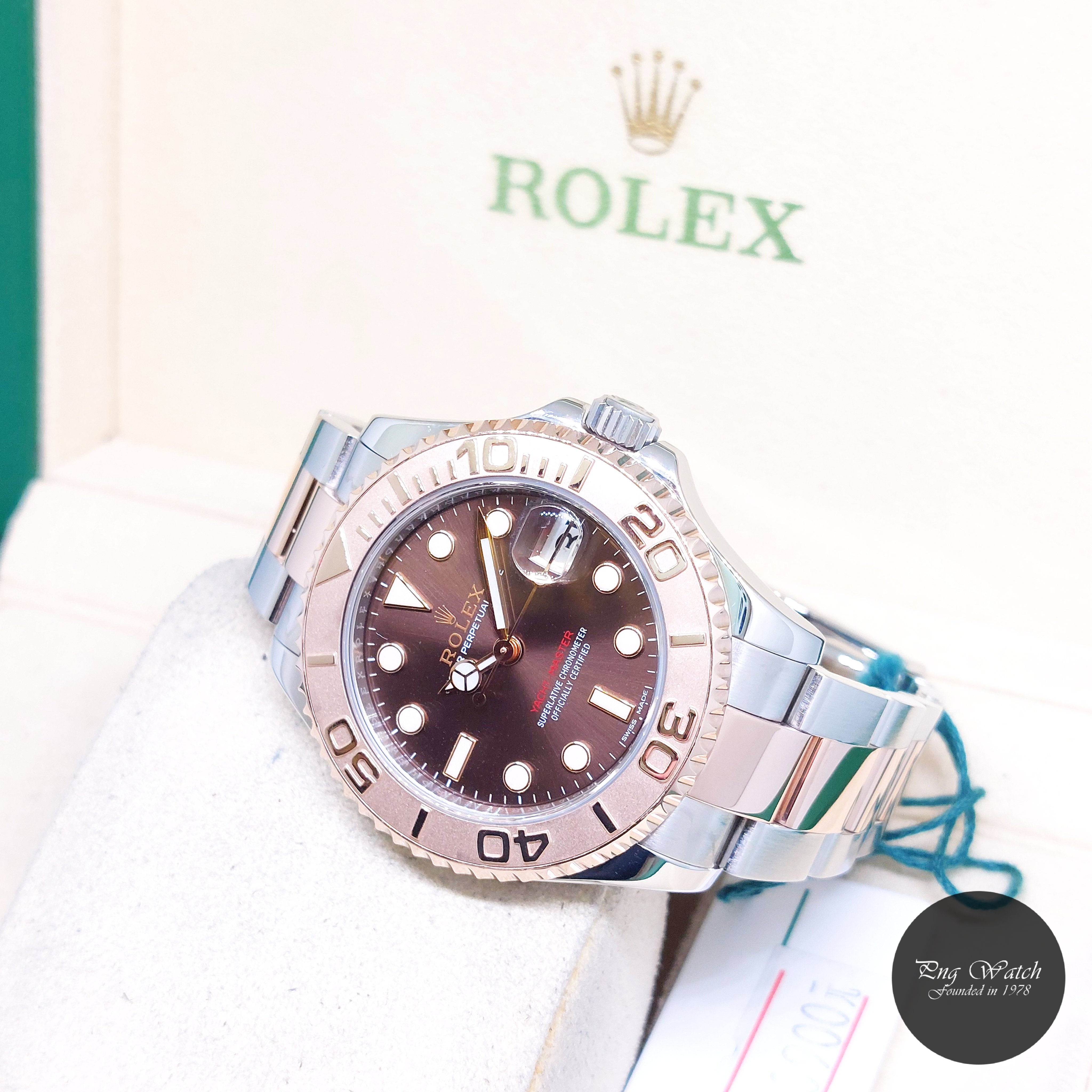 Rolex 37mm 18K Half RG Chocolate Dial Yachtmaster Date REF: 268621 (2019)