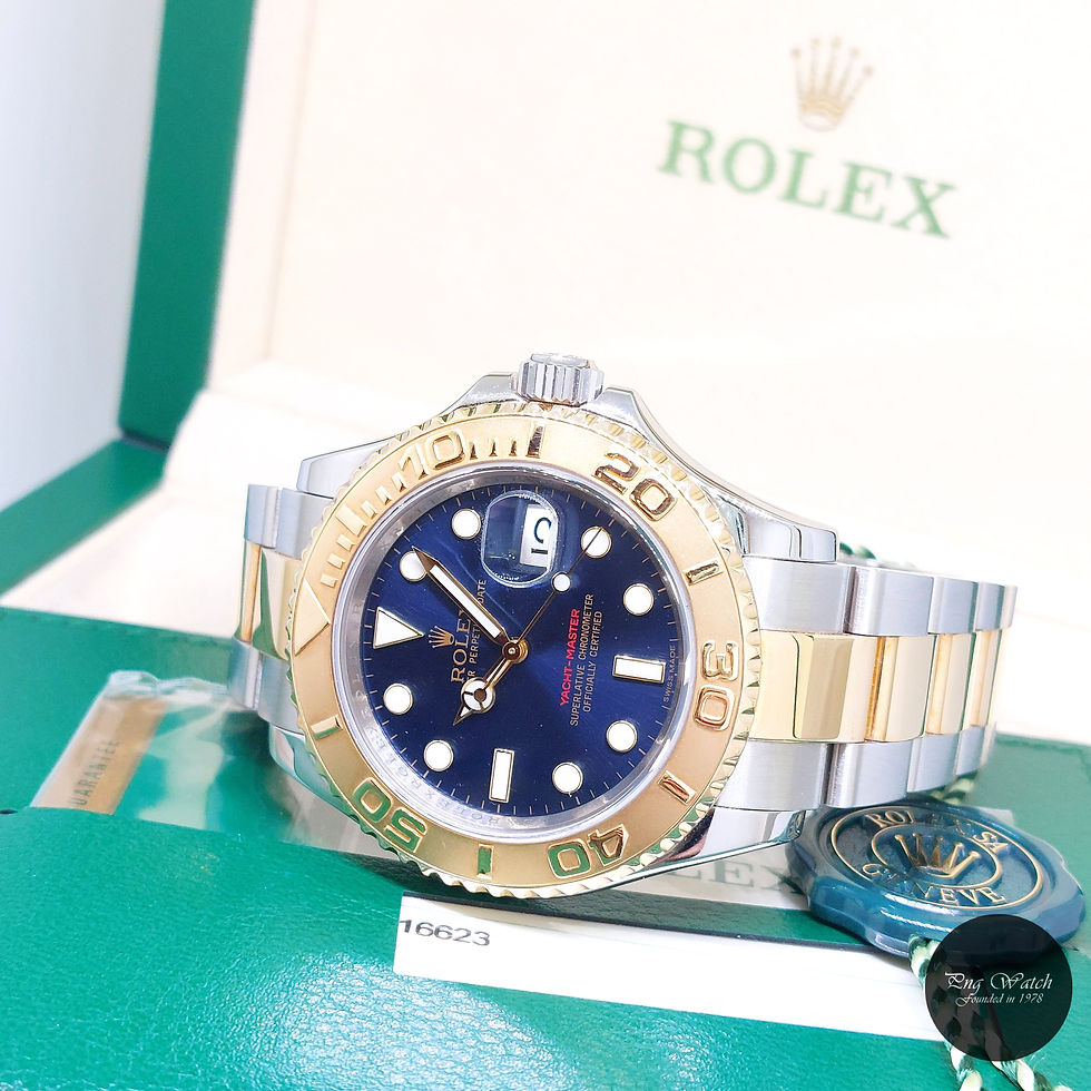 Thumbnail: Rolex 40mm Oyster Perpetual 18K Half Yellow Gold Blue Yachtmaster REF: 16623
