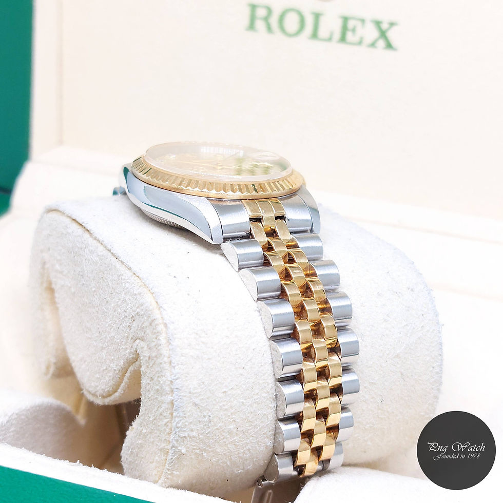 Thumbnail: Rolex 31mm 18K Half Yellow Gold Champagne Jubilee Diamonds Datejust REF: 68273