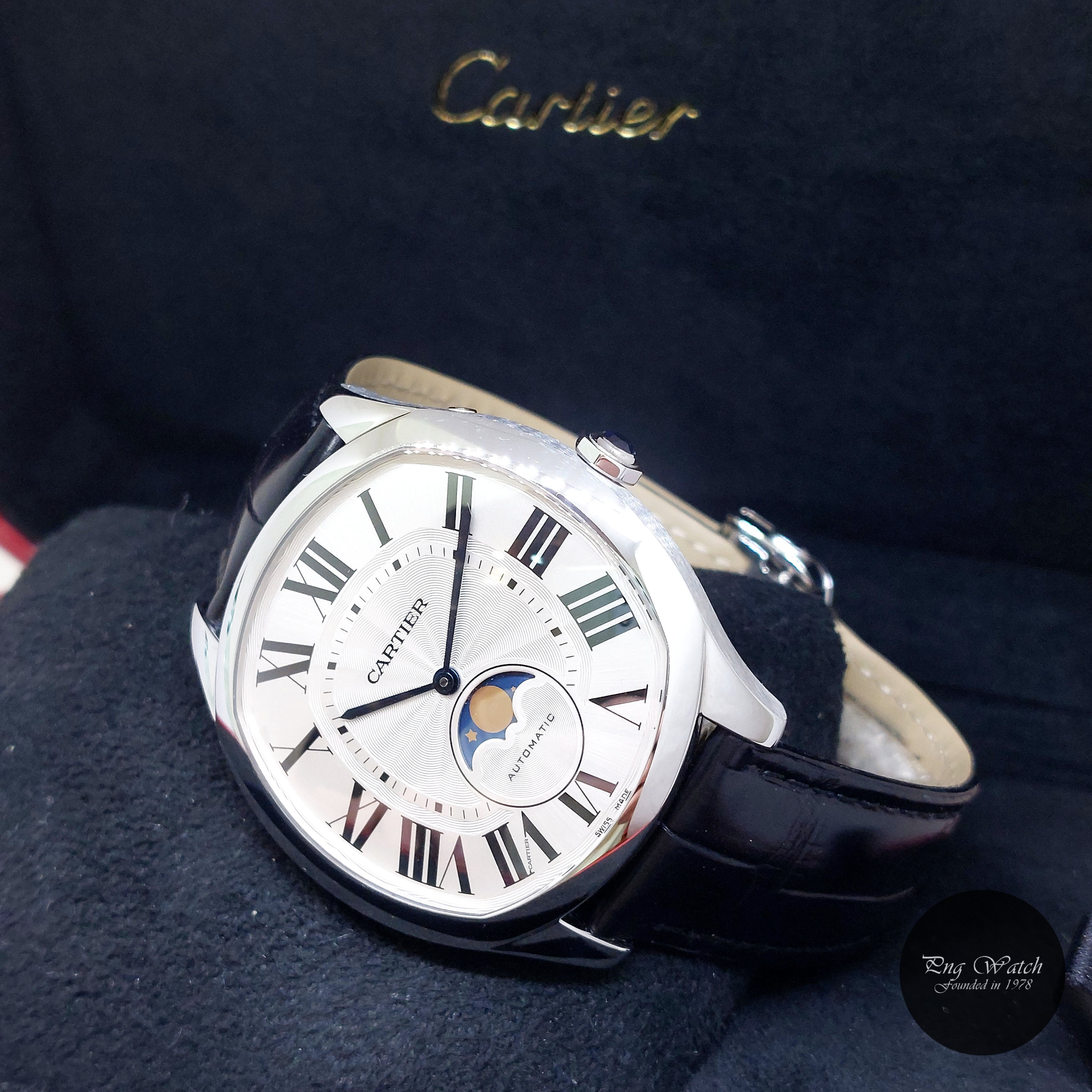 Cartier 41mm Silver Roman Dial Drive De Cartier Moonphase REF: WSNM0017 (2020)