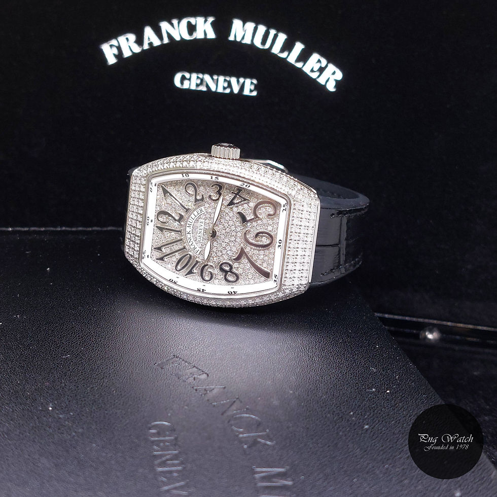 Thumbnail: Franck Muller 32mm Pave Diamonds Setting Black Vanguard REF: V32 QZ AC NR (UD)