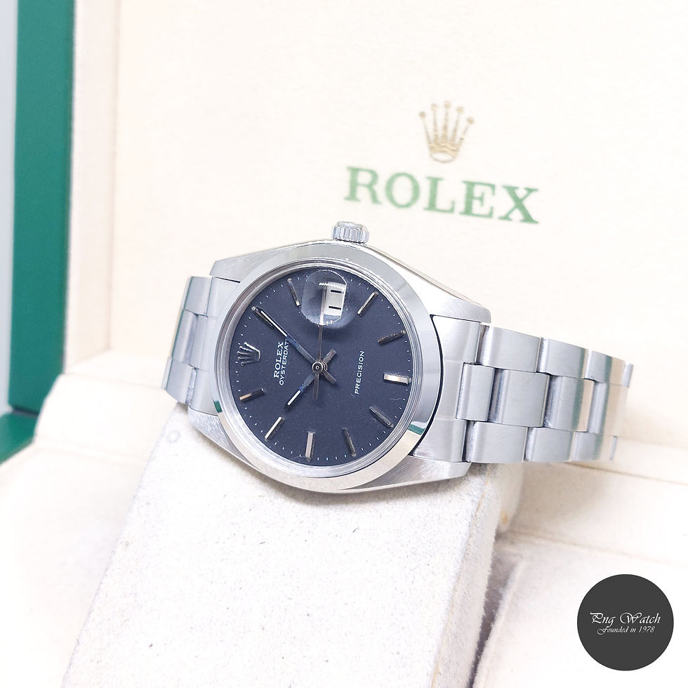 Thumbnail: Rolex 34mm Matte Black Sticks Dial Oysterdate Precision REF: 6694 (3.79 Million)