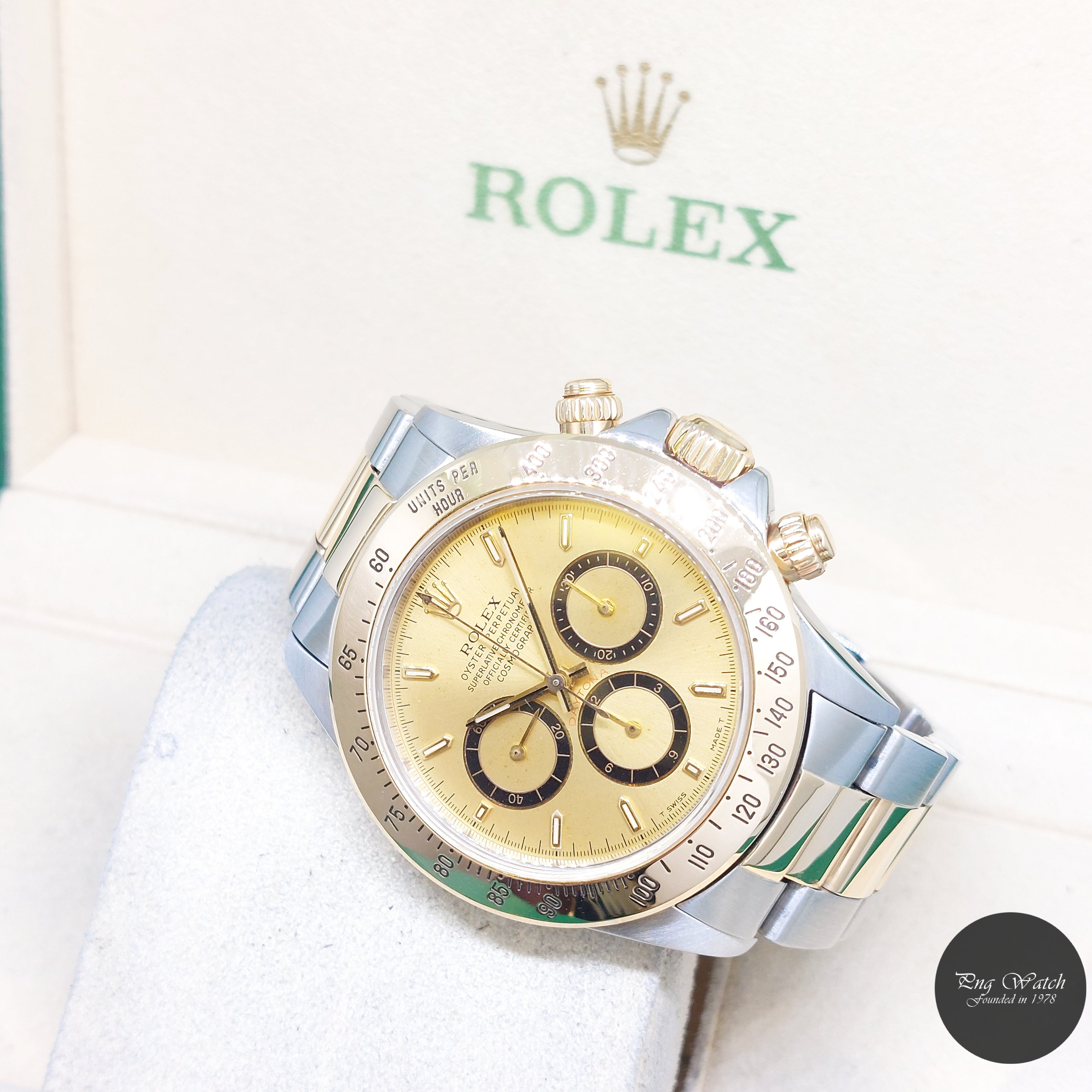 Rolex 40mm 18K Half YG Champagne Sticks "Inverted 6" Daytona REF: 16523 (X)