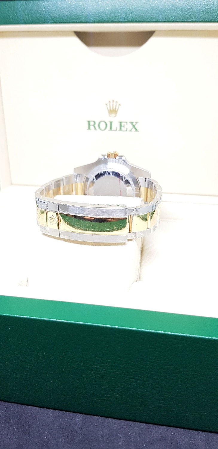 Thumbnail: Rolex 18K Half Gold Sunburst Blue Submariner REF: 116613LB