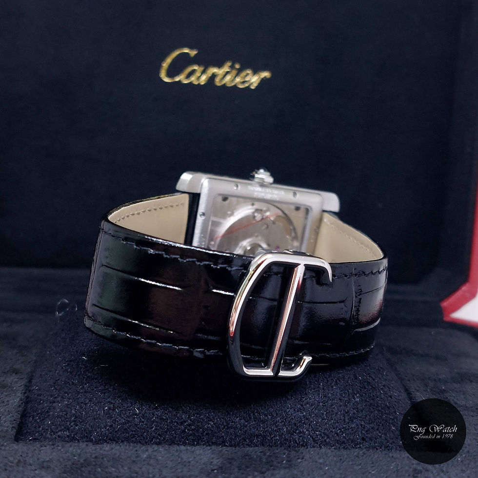 Thumbnail: Cartier 34mm X 44mm Black Roman Dial MC Tank Large REF: W5330004 (Full Set-2014)