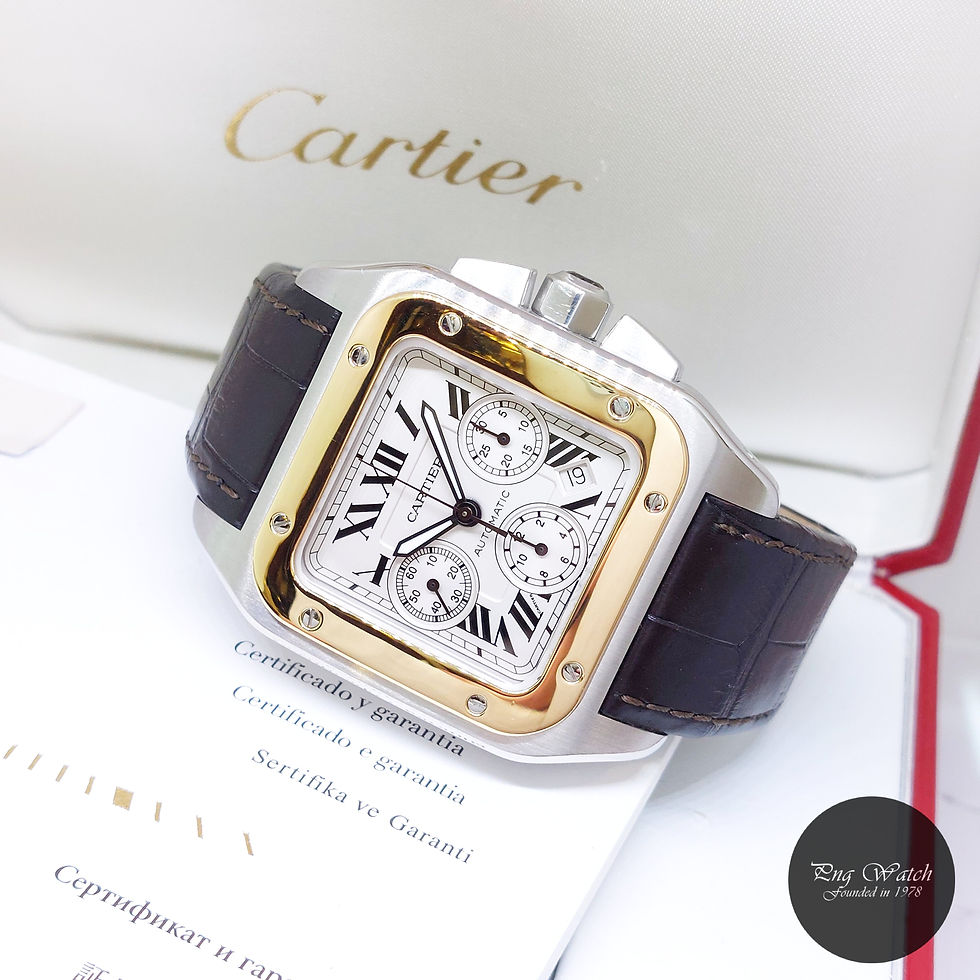 Thumbnail: Cartier 55mm X 41mm 18K Half Gold Santos 100 XL Chronograph REF: W20091X7 (06)