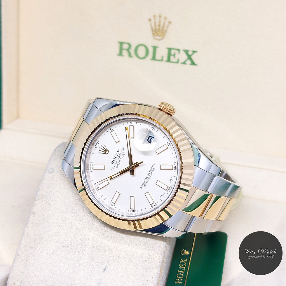 Thumbnail: Rolex 41mm 18K Half Yellow Gold Ivory Batons Dial Datejust REF: 116333 (2013)