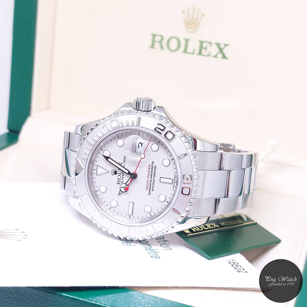 Thumbnail: Rolex 40mm Oyster Perpetual Platinum Dial Yachtmaster REF: 16622 (F Series)