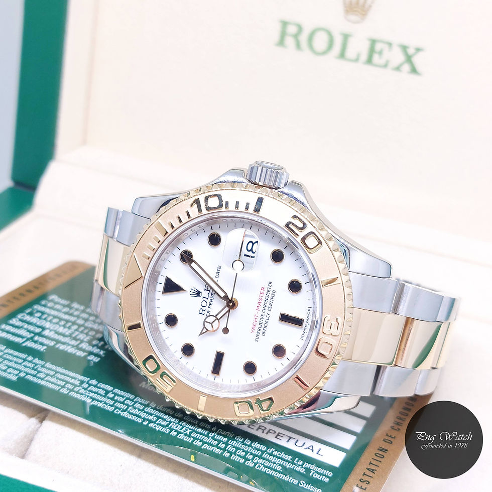 Thumbnail: Rolex 40mm Oyster Perpetual 18K Half Yellow Gold White Yachtmaster REF: 16623