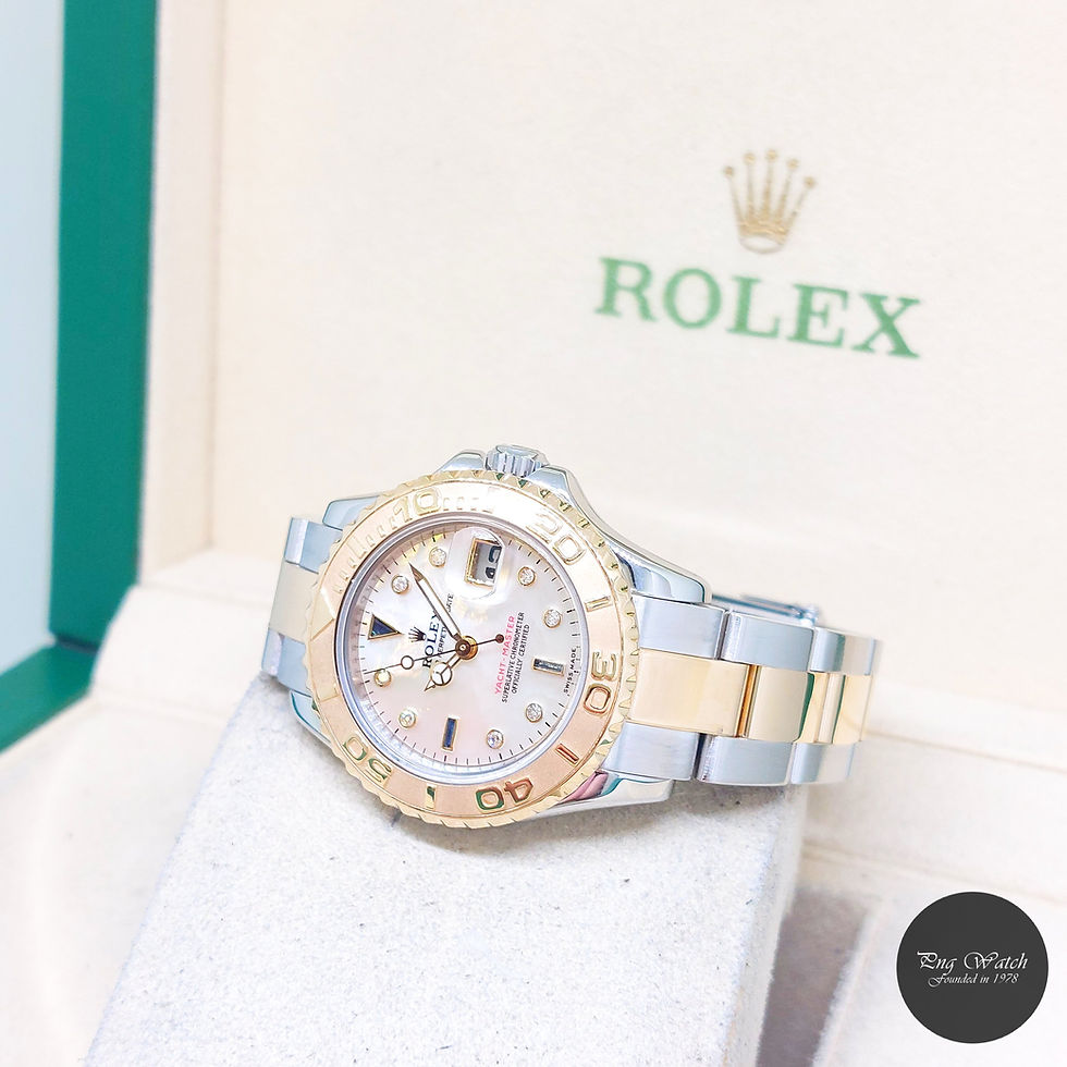 Thumbnail: Rolex 29mm 18K Half Yellow Gold MOP Serti Diamonds Yachtmaster REF: 169623 (V)