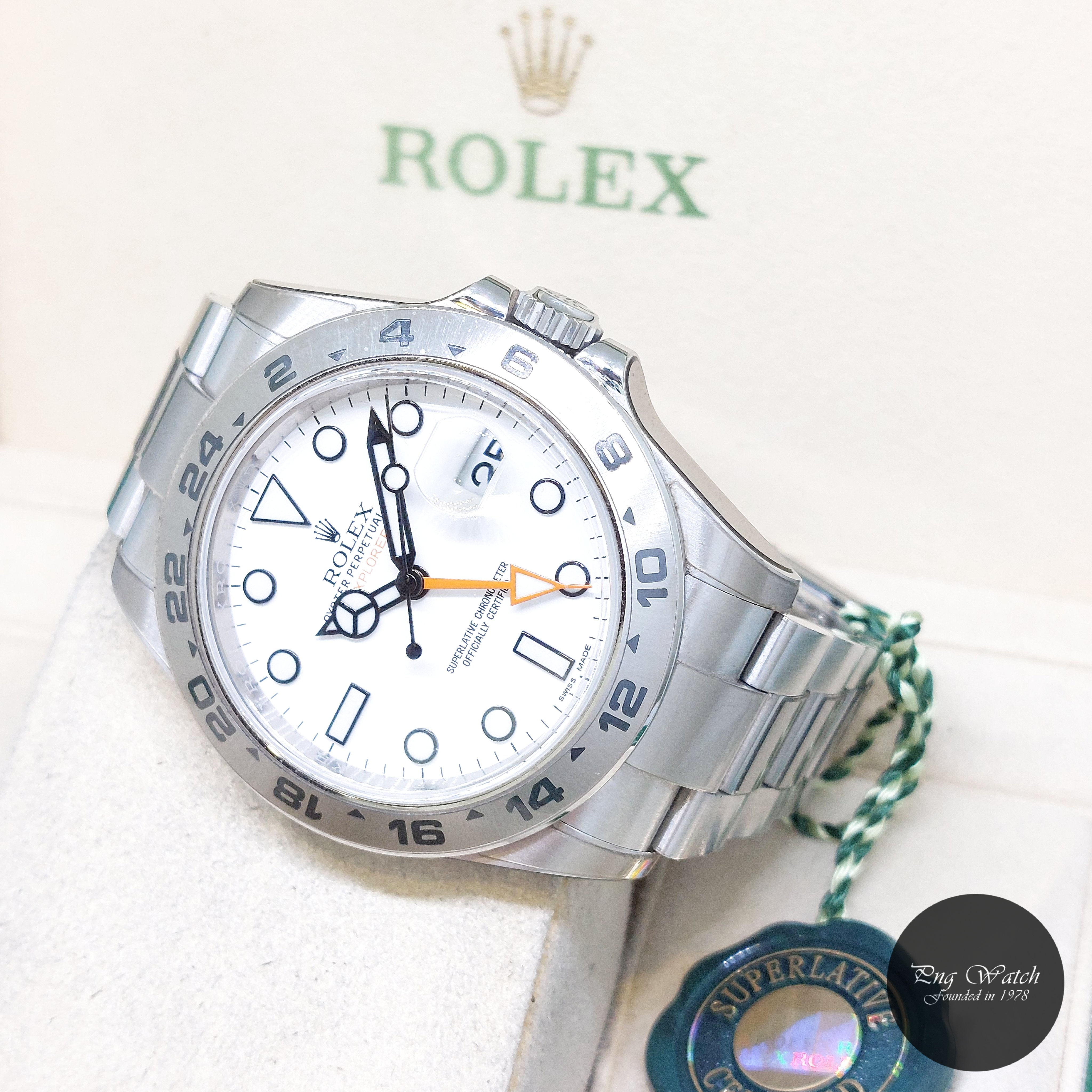 Rolex 42mm Oyster Perpetual White Dial Explorer 2 REF: 216570 (2020)