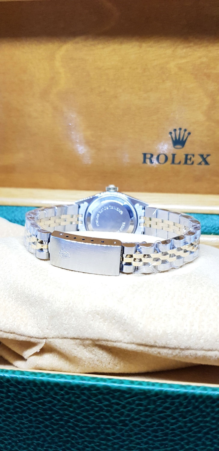 Thumbnail: Rolex Oyster Perpetual 18K Half Gold Blue 10PT Diamonds Datejust REF: 69173
