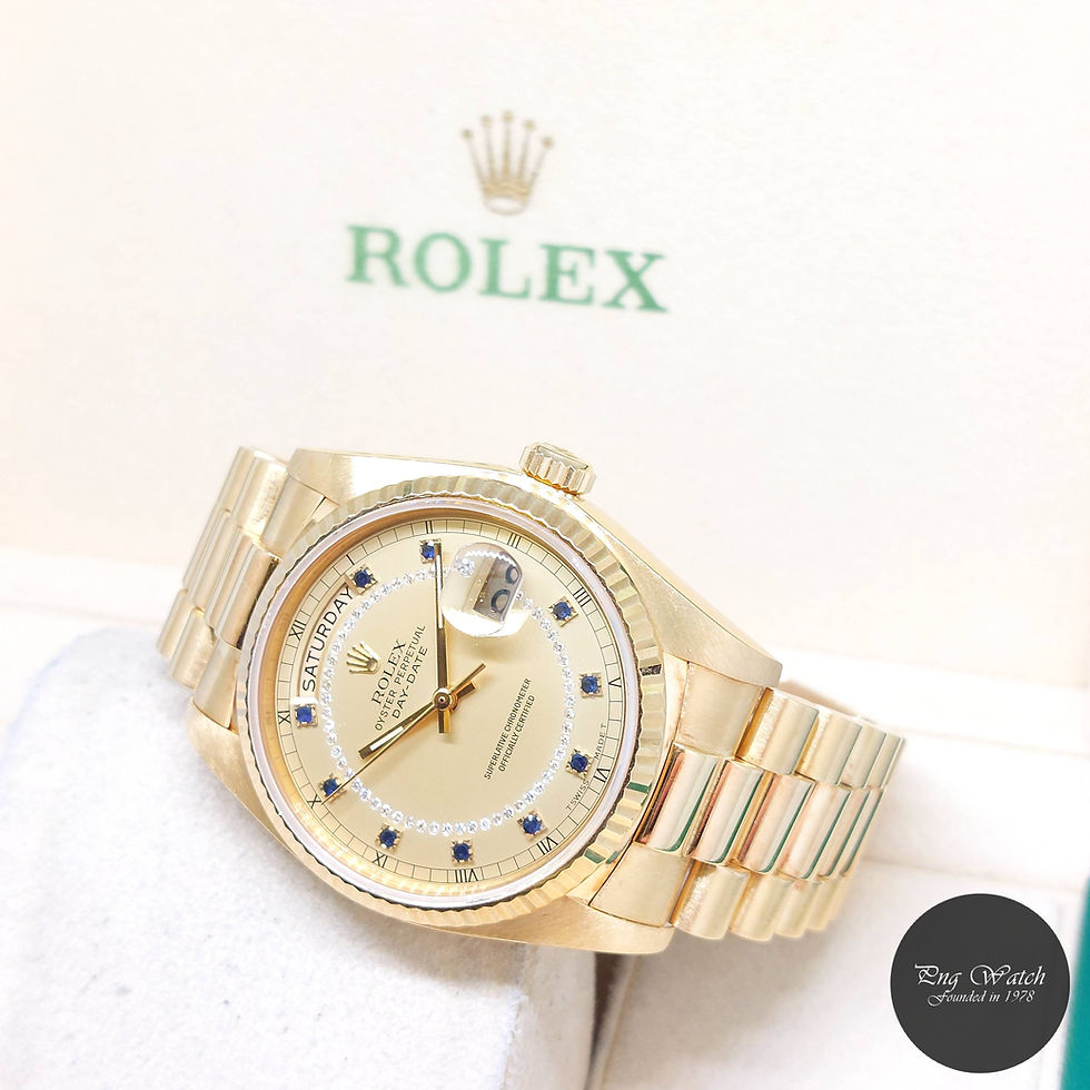 Thumbnail: Rolex 36mm 18K Yellow Gold Sapphires & String Diamonds Dial Day-Date REF: 18038
