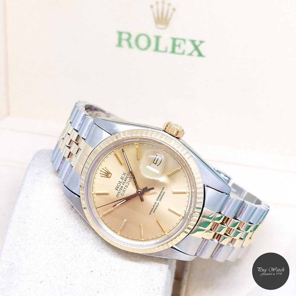 Thumbnail: Rolex 36mm 14K Half Yellow Gold Champagne Sticks Dial Datejust REF: 16013 (5.62)