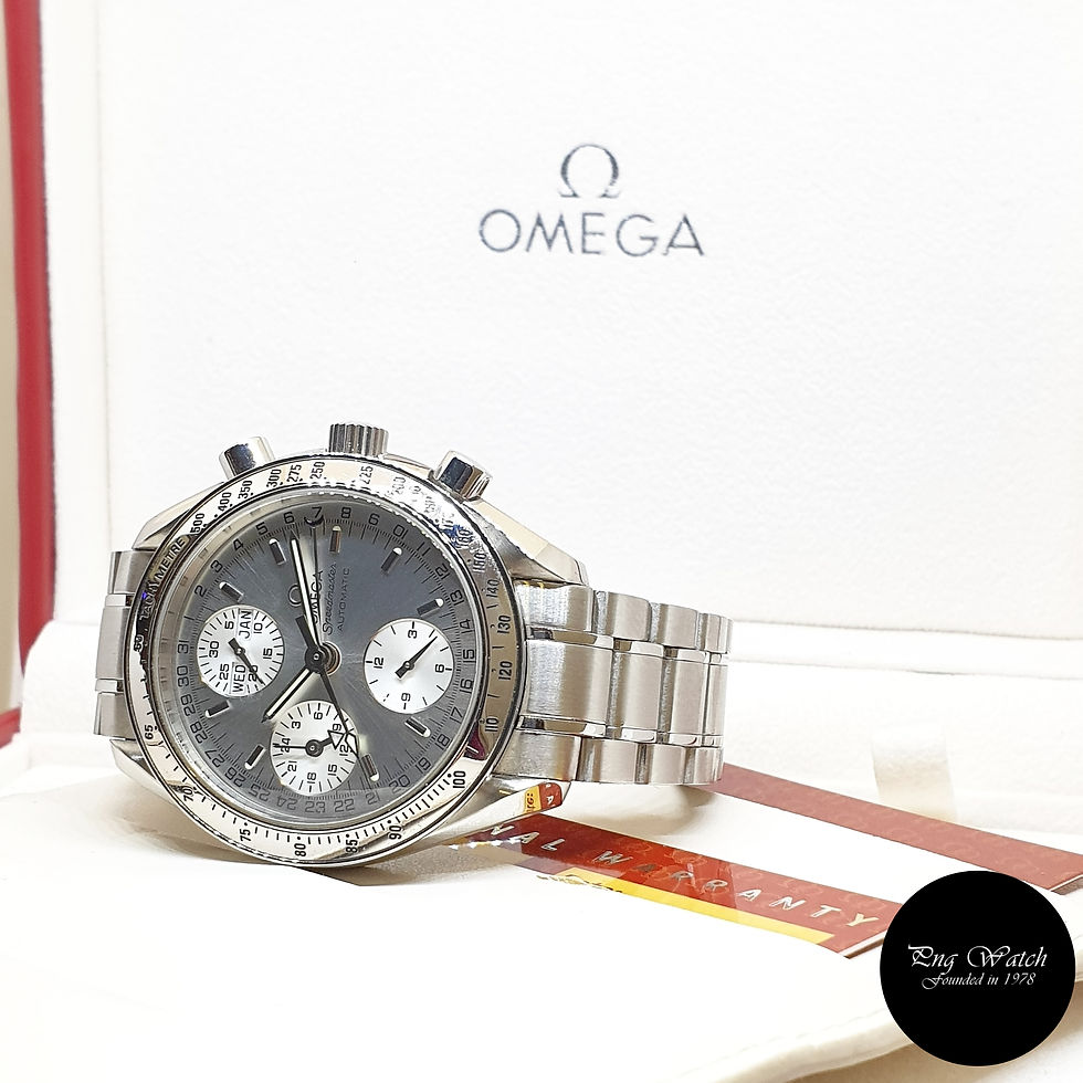 Thumbnail: Omega Silver Speedmaster Triple Date Chronograph REF: 3523.30.00 (Undated)