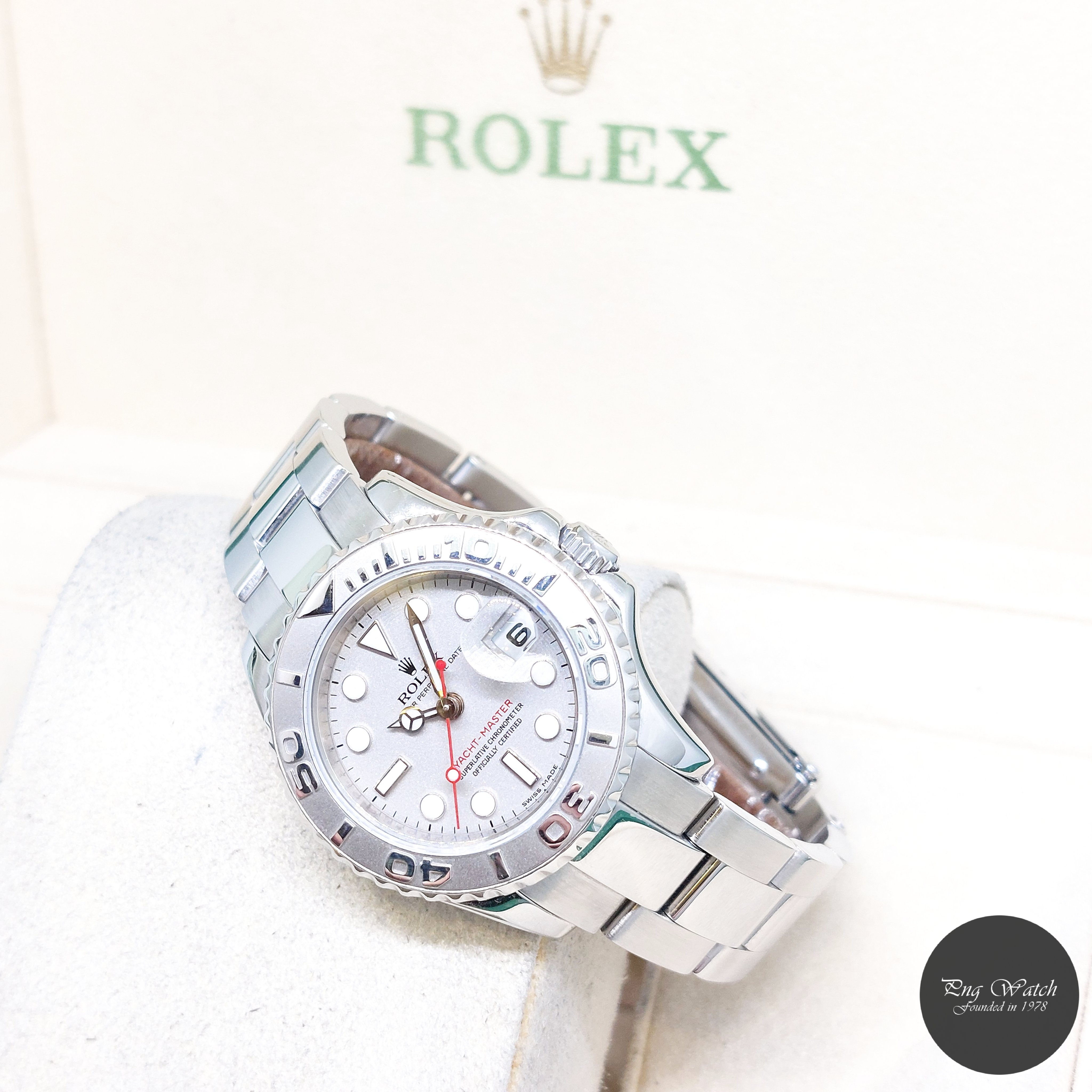 Rolex 29mm Oyster Perpetual Platinum Dial Lady Yachtmaster REF: 169622 (AN)