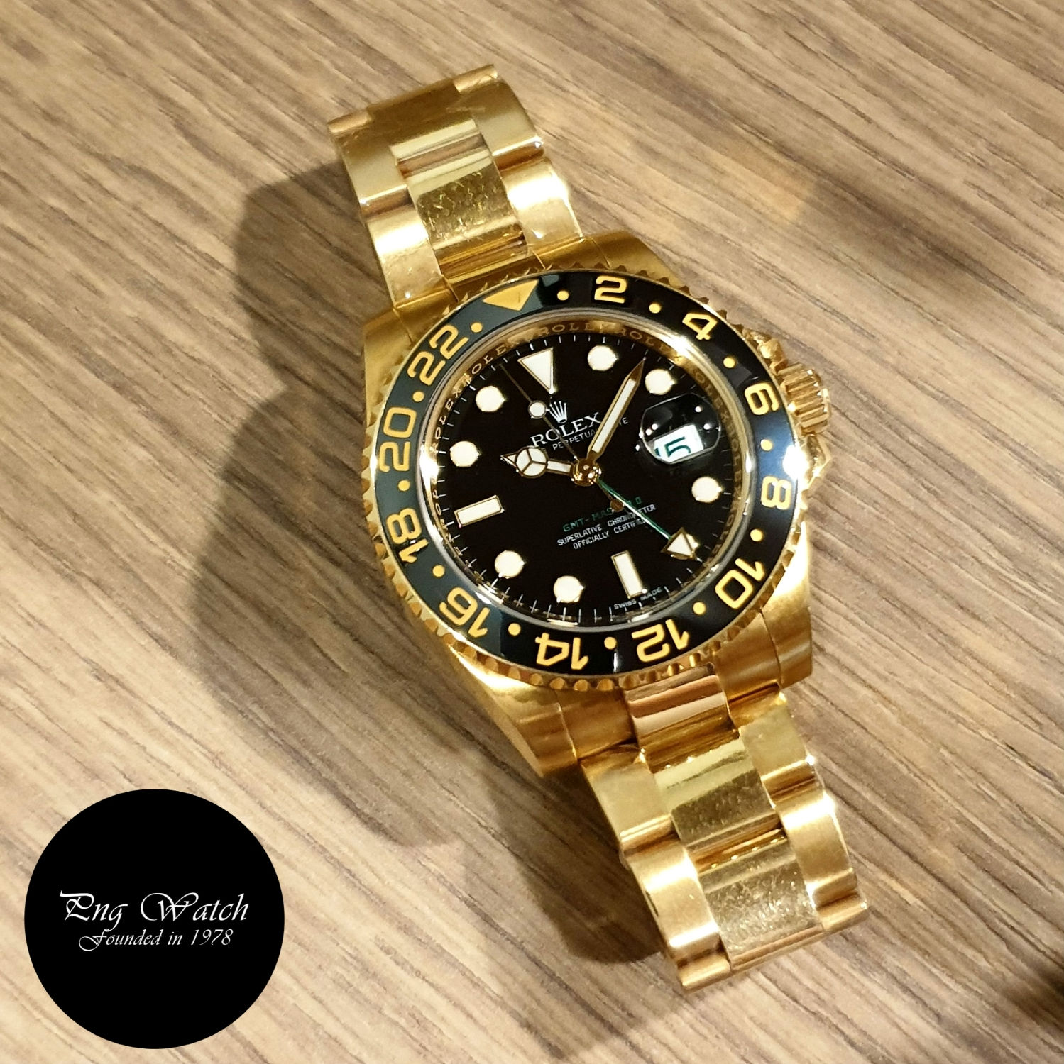 Rolex 18K Yellow Gold Black GMT Master 2 REF: 116718LN (2)