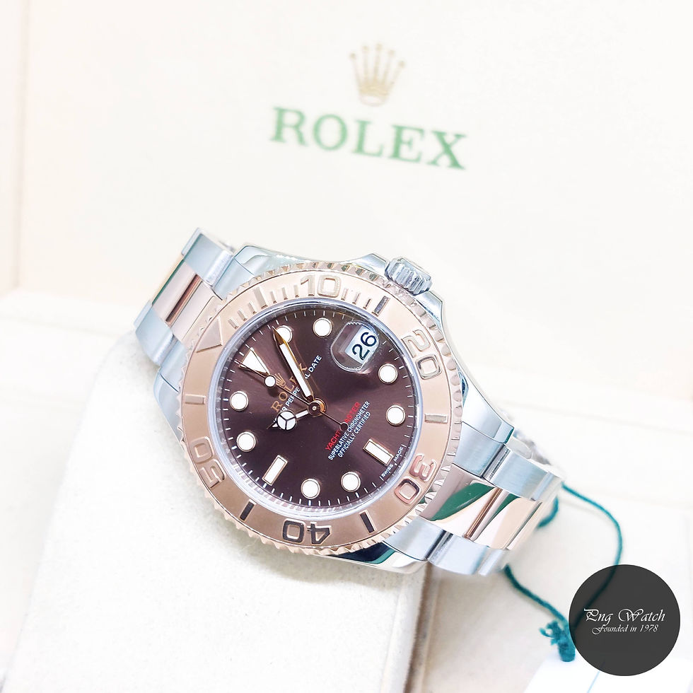 Thumbnail: Rolex 37mm 18K Half Rose Gold Chocolate Dial Yachtmaster Date REF: 268621 (17)