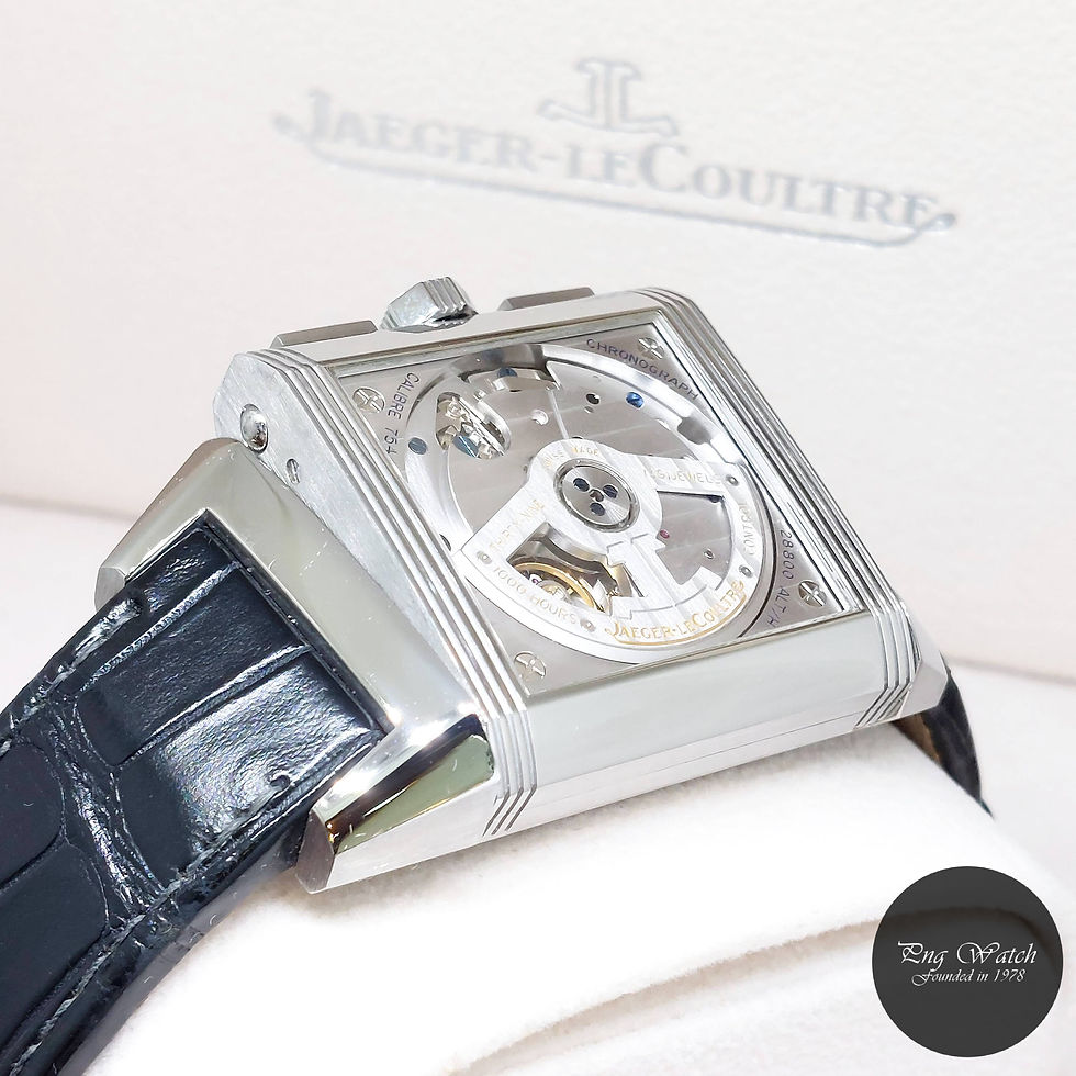 Thumbnail: Jaeger Lecoultre 35mm X 51mm White Dial Reverso Squadra Chrono GMT REF: Q7018420