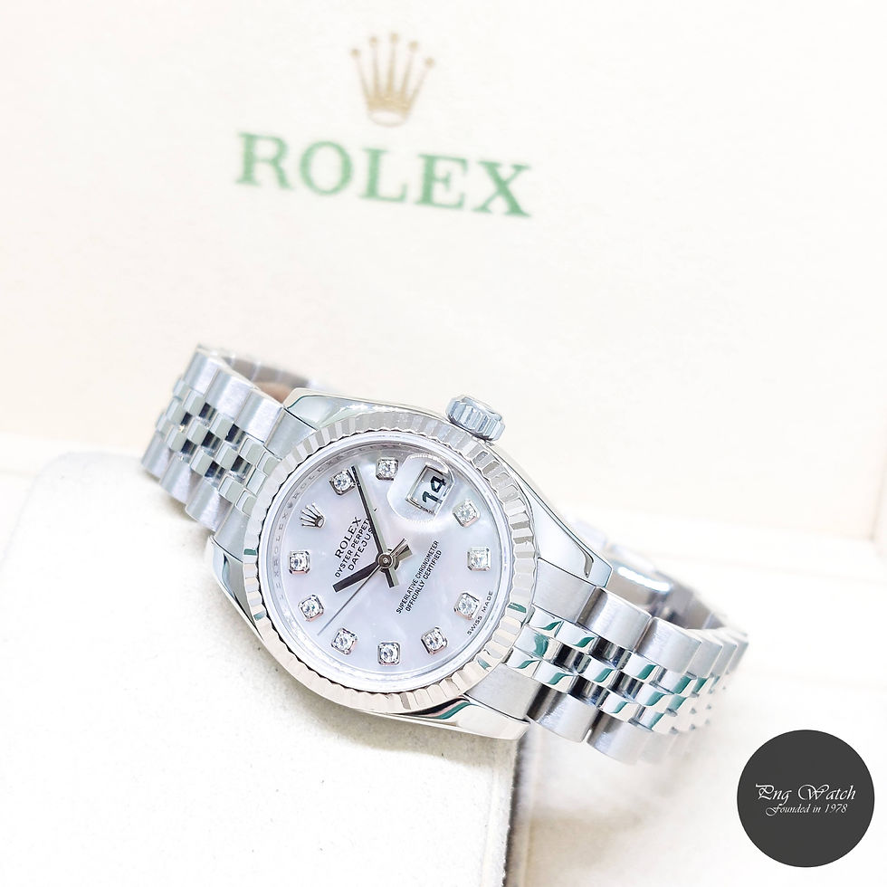 Thumbnail: Rolex 26mm Oyster Perpetual MOP Diamonds Dial Lady Datejust REF: 179174 (Z)