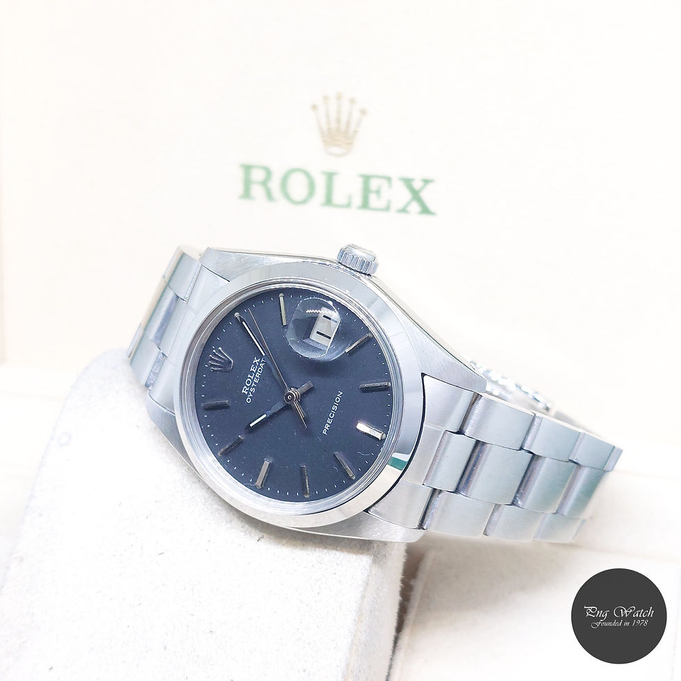 Thumbnail: Rolex 34mm Matte Black Sticks Dial Oysterdate Precision REF: 6694 (3.79 Million)