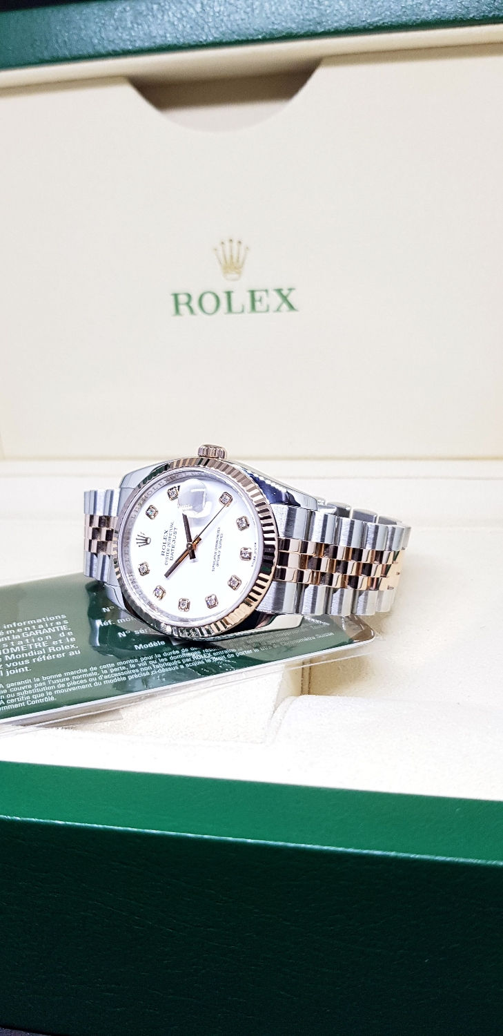 Thumbnail: Rolex Oyster Perpetual 18K Half Rose Gold Diamonds Datejust REF: 116231