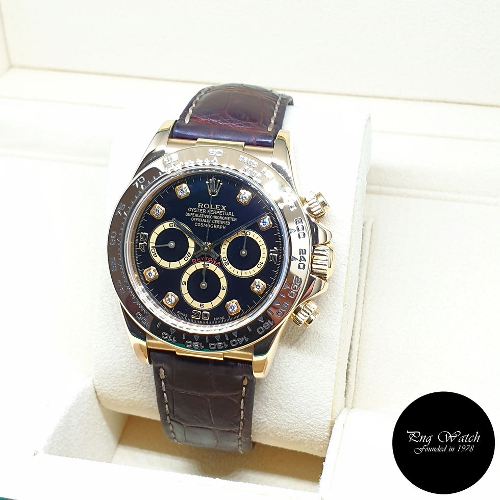 Thumbnail: Rolex 18K Yellow Gold Zenith Mvt Black Diamonds Daytona REF: 16518