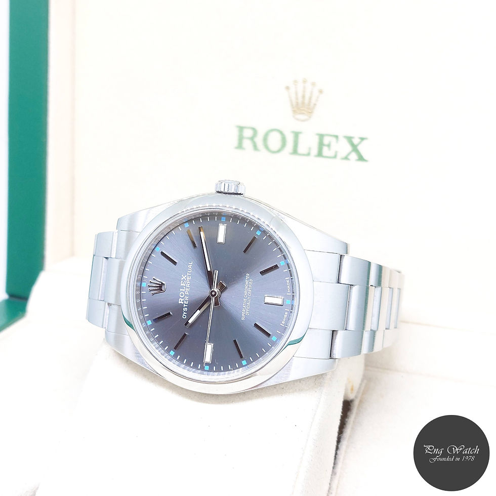 Thumbnail: Rolex 39mm Dark Rhodium Indexes Oyster Perpetual REF: 114300 (Box & Card-2017)
