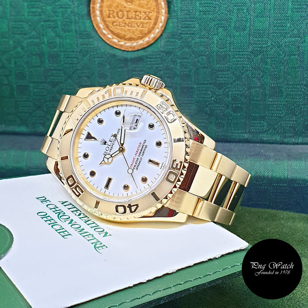 Thumbnail: Rolex Oyster Perpetual 18K Yellow Gold White 40mm Yachtmaster REF: 16628 (A)