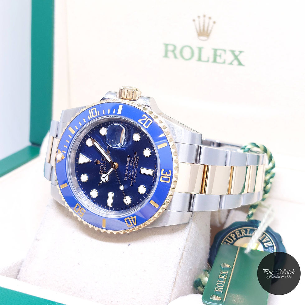 Thumbnail: Rolex 40mm 18K Half YG Ceramic Bezel Blue Dial Submariner REF: 116613LB (2015)