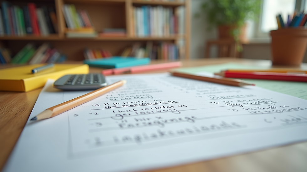 Close-up view of educational materials designed for children with learning differences