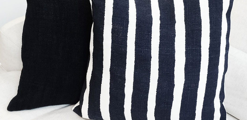 Striped Cusion on Sofa