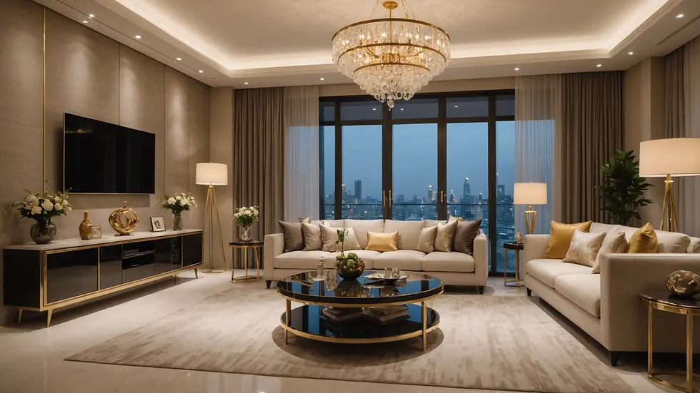 Eye-level view of a luxurious well-maintained living room