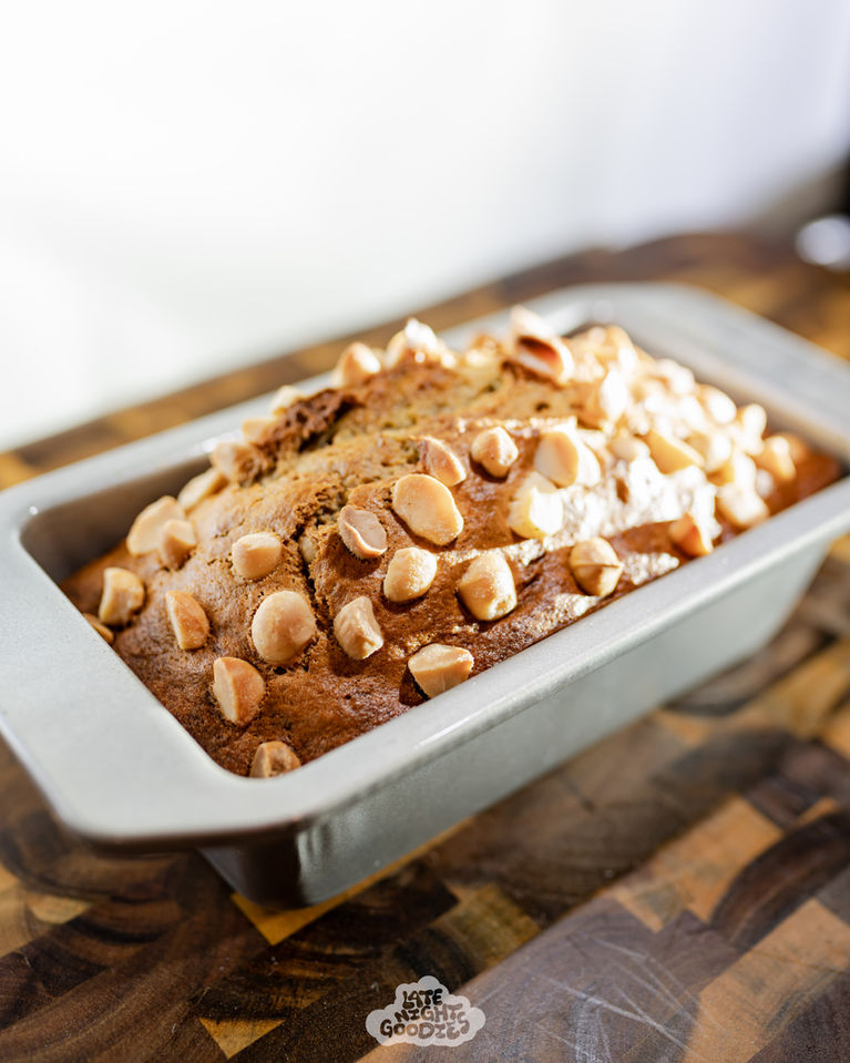 Fresh Baked Macadamia Banana Nut Bread