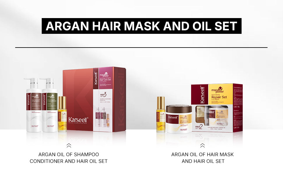 Thumbnail: Karseell Hair Oil for Hair Healing Cold Pressed Weightless Moroccan Argan Oil Ha