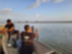 FWI staff collecting ground data at fish farms in Andhra Pradesh, India. This is the process through which ground-truth data will be collected to verify the models submitted to the Innovation Challenge.