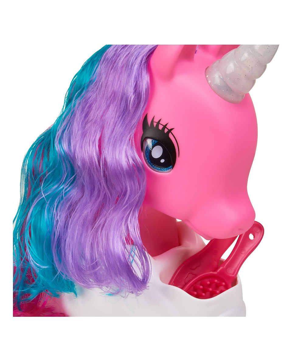 Thumbnail: Kid Connection Unicorn Styling Head Toy Play Set, Blue Eyes, Multi-color Hair