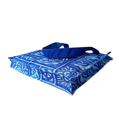 Blue Striped Canvas Tote Bag