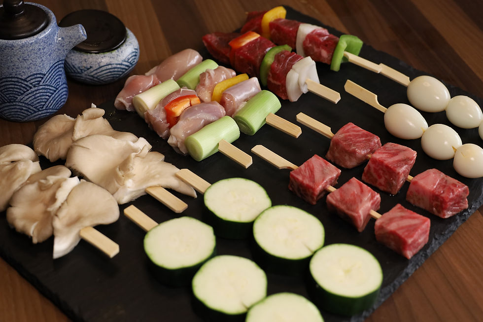 Arranged Food and Objects