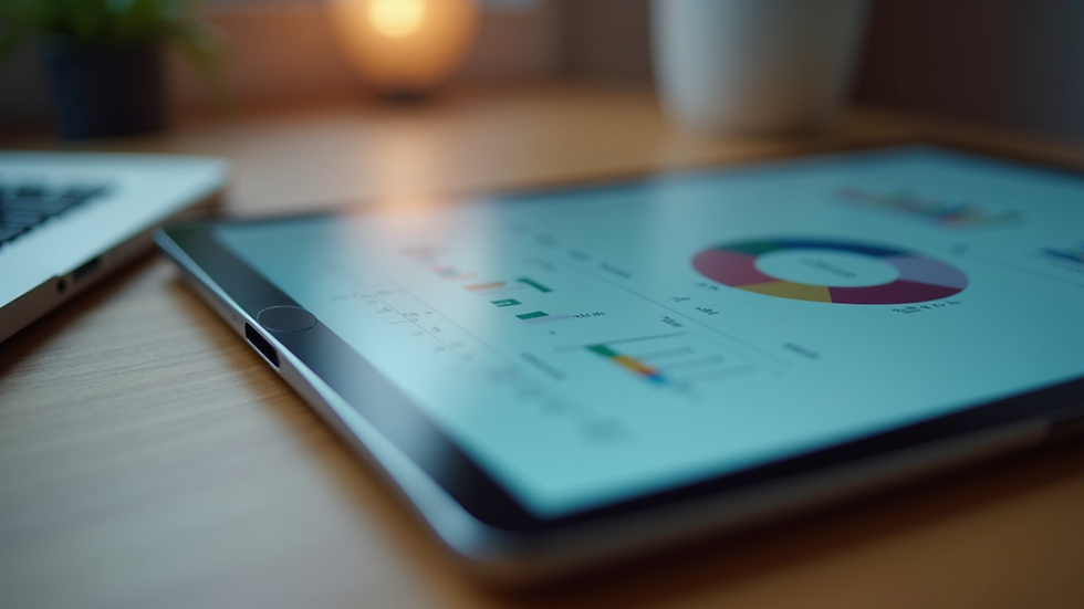 Close-up view of a digital tablet showing inventory management software