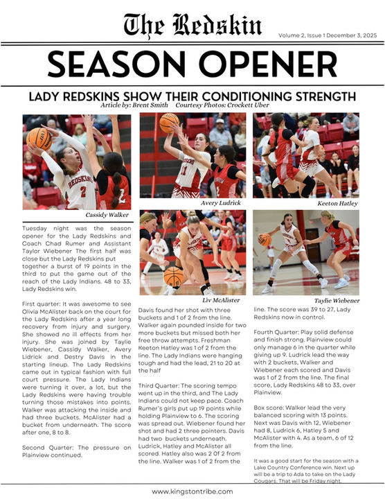 The Redskin - Volume 2, Issue 1